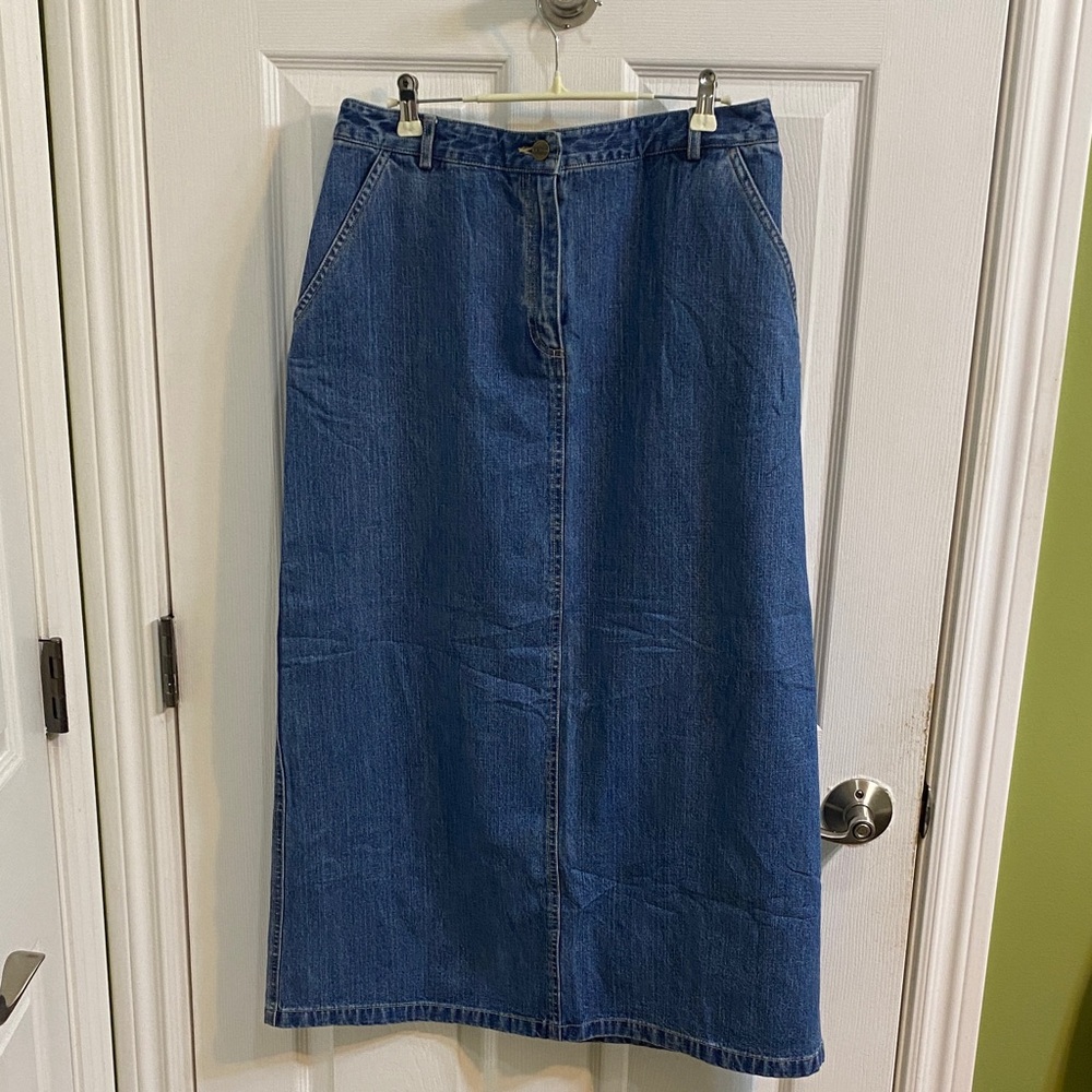 L.L. Bean Blue Denim Maxi Skirt